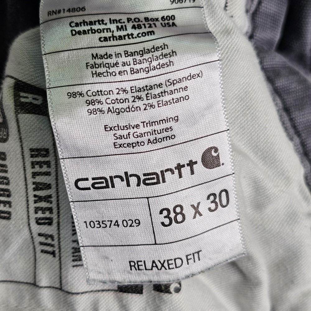 Carhartt Cargo Pants Mens 38x30 Gray Relaxed Fit Rugged Work Utility Pockets‎ - Picture 9 of 11